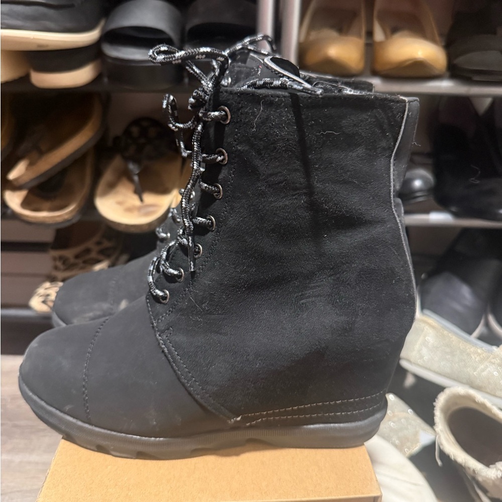 Black Lace-Up Ankle Boots